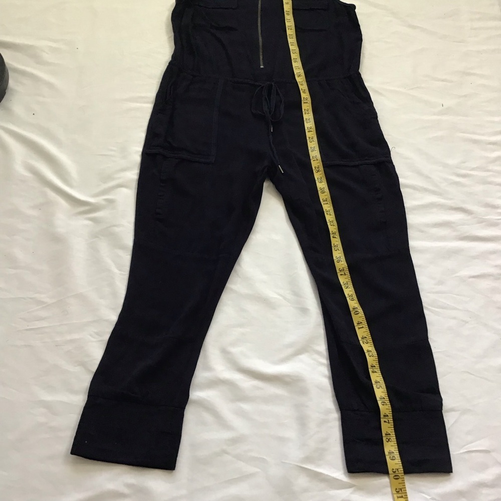 Elevenses Women Elegant Dark Blue Round Neck Drawstring Ankle Fun Jumpsuit XXS - Picture 11 of 12